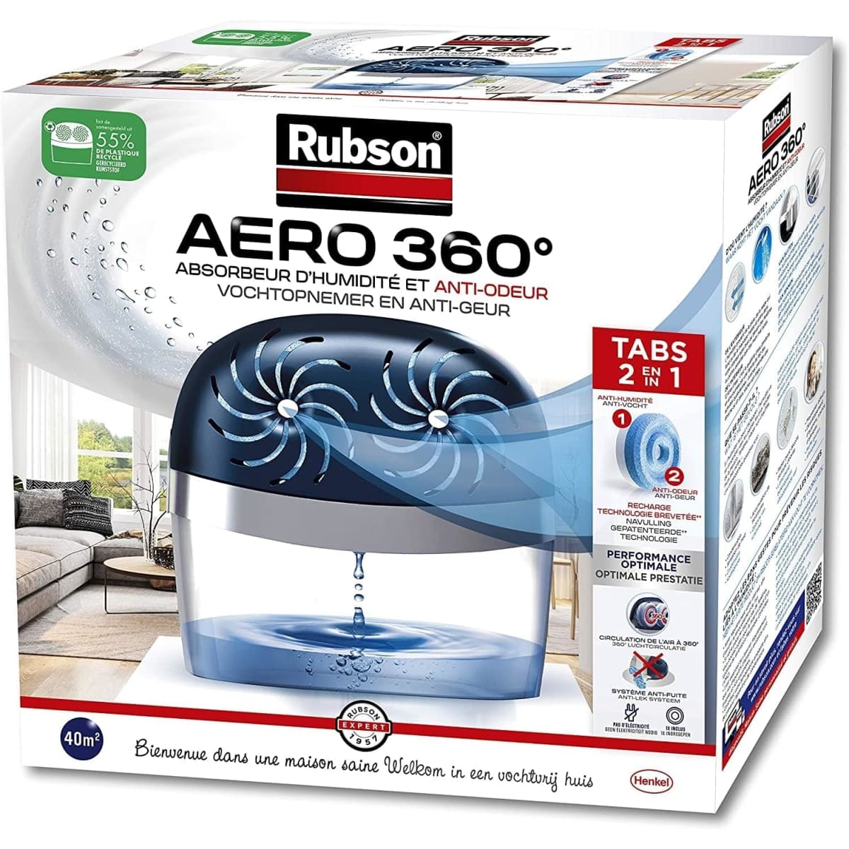 Rubson Aero 360° Absorbeur d'Humidité 40 m²